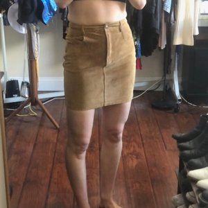 Faux suede camel skirt